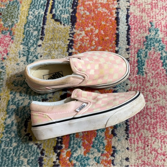 Vans Kids Pink Checkered Slip-On Shoes size 12 - Picture 2 of 7